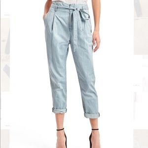 The gap paper bag railroad stripe pants NWT
